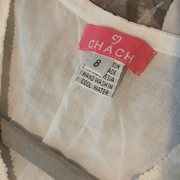 CHACH Lovely Cotton Beach Cover up - girls size 8 - Picture 5 of 5